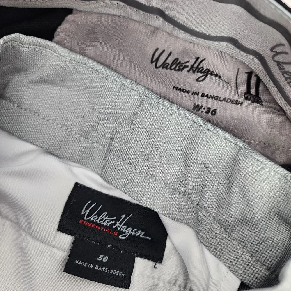 Walter Hagen Men's Golf Short Size 36 Black Grey Athletic‎ Bottoms